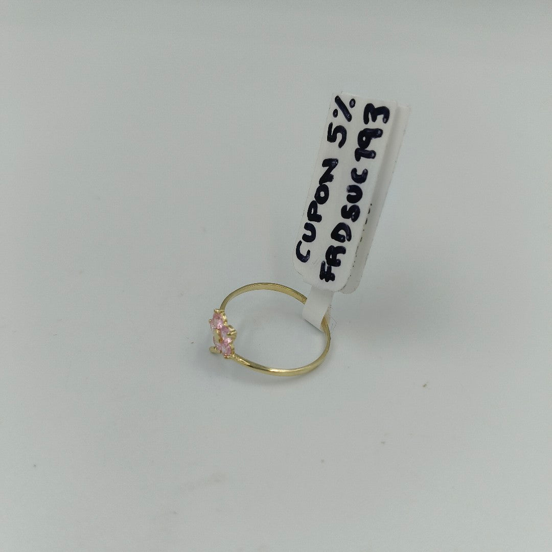 ANILLOS FIG FLOR PIEDRAS COL 14K TALLA 7 0.9 GR (NUEVO)