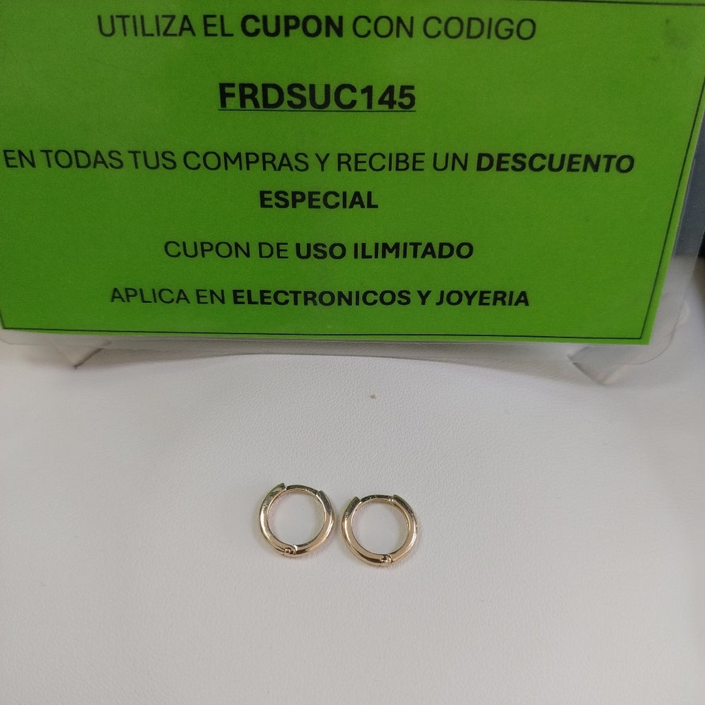 ARETES ARRACADAS LISAS 10K 1.2 GR (NUEVO)