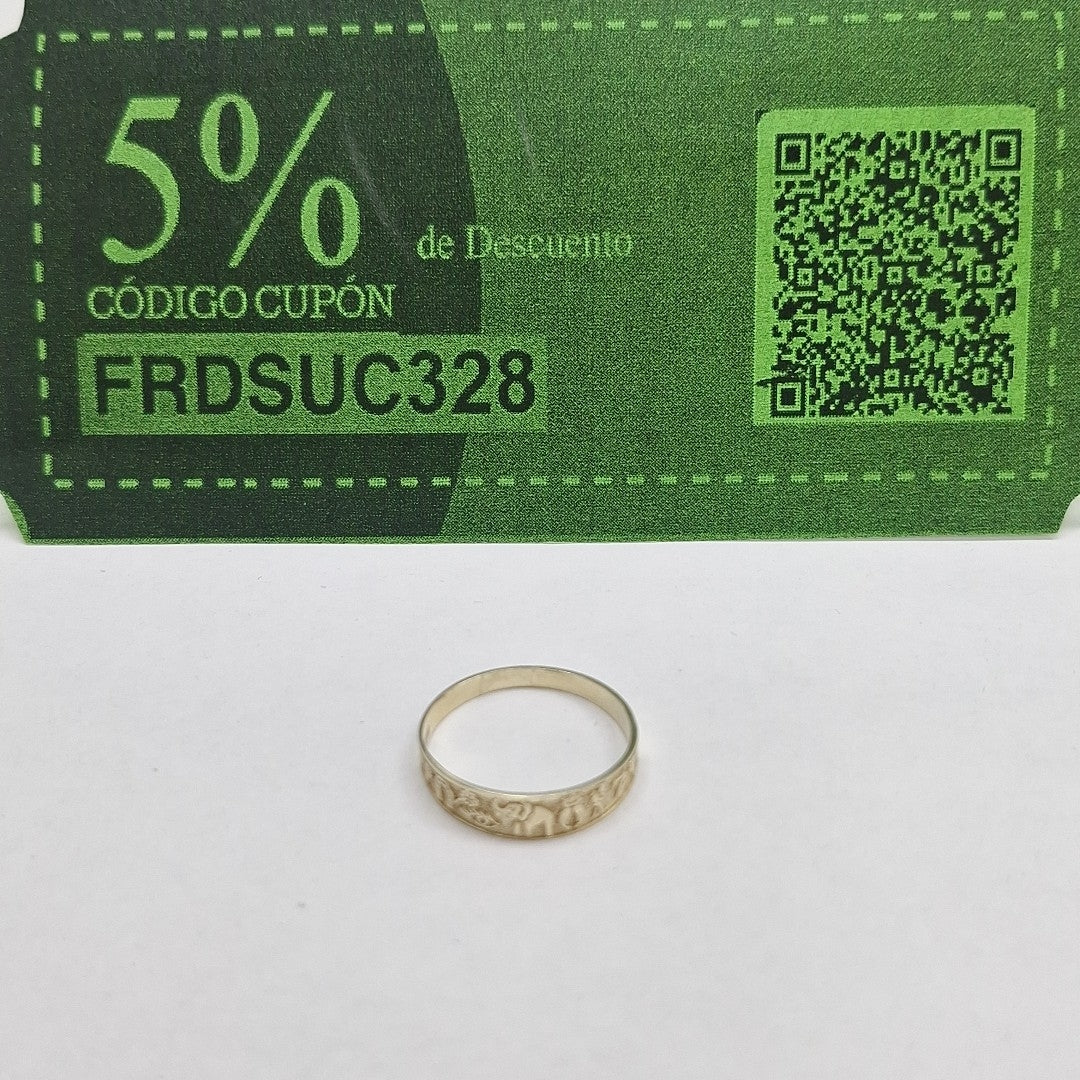 ANILLOS ARGOLLA DE LA SUERTE 10K TALLA 8 1.2 GR (NUEVO)