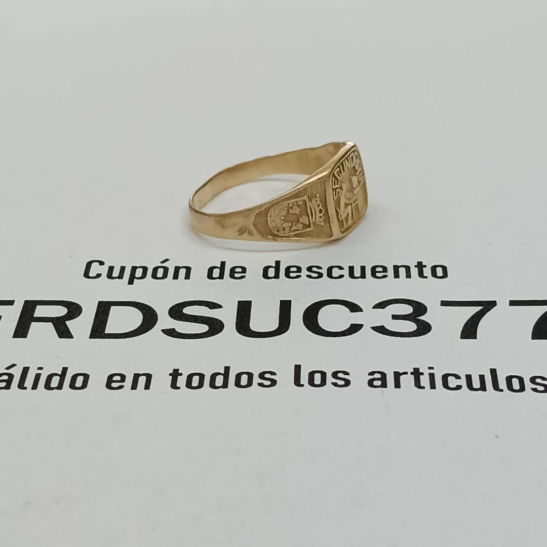 ANILLO DE GRADUACIÓN ORO 8 K 1.7 GRMS (SEMINUEVO)