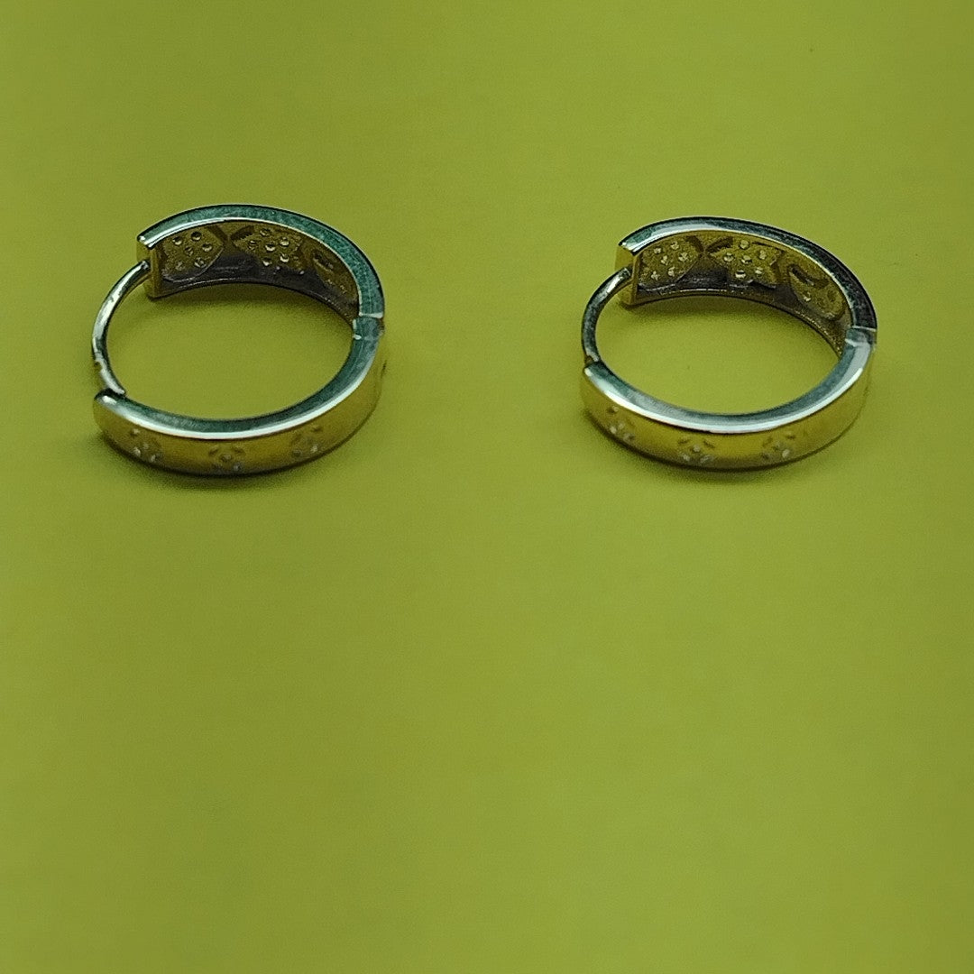 ARETES TEJIDO HUGGIES CON CIRCONIAS 14K 2.9 GR (NUEVO)