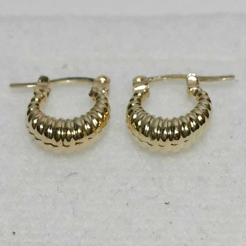 ARETES ARRACADA ESTRIADAS 14K 1.2 GR (NUEVO)