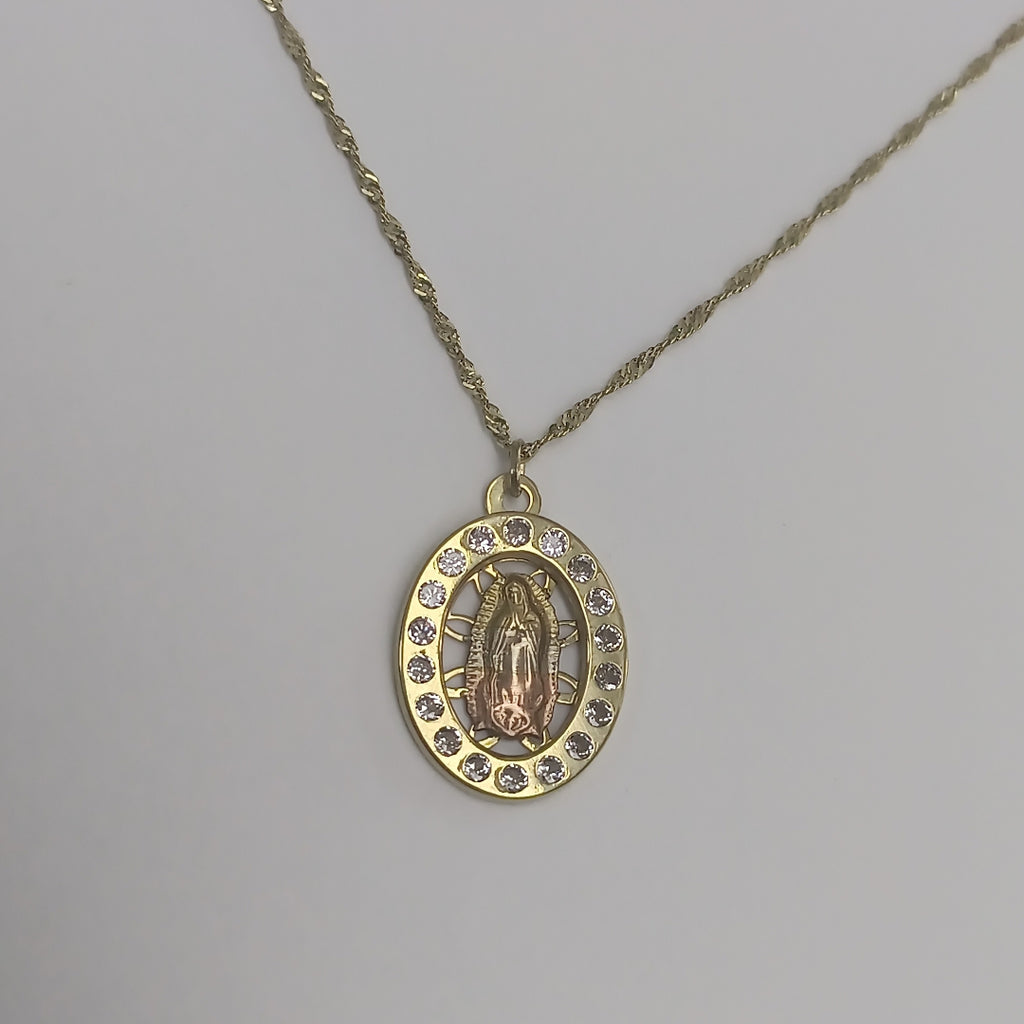 CADENA, MEDALLA RELIGIOSA ORO 10 K 2.1 GRMS (SEMINUEVO)