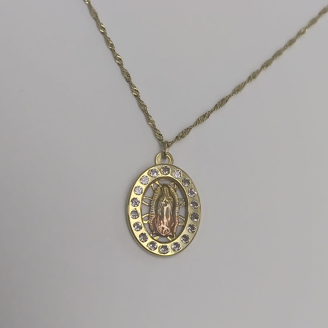CADENA, MEDALLA RELIGIOSA ORO 10 K 2.1 GRMS (SEMINUEVO)