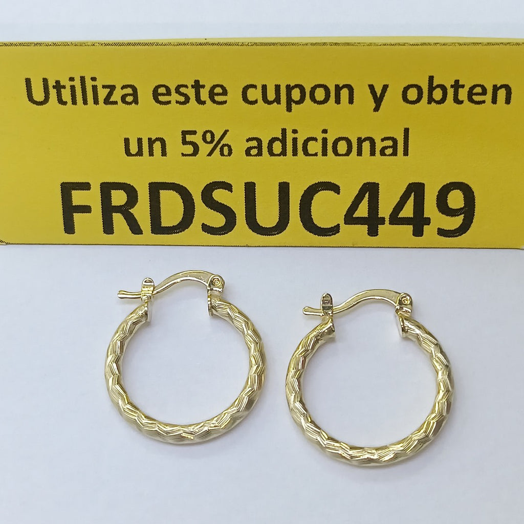 ARETES ARRACADAS LABRADAS 14K 2.2 GR (NUEVO)