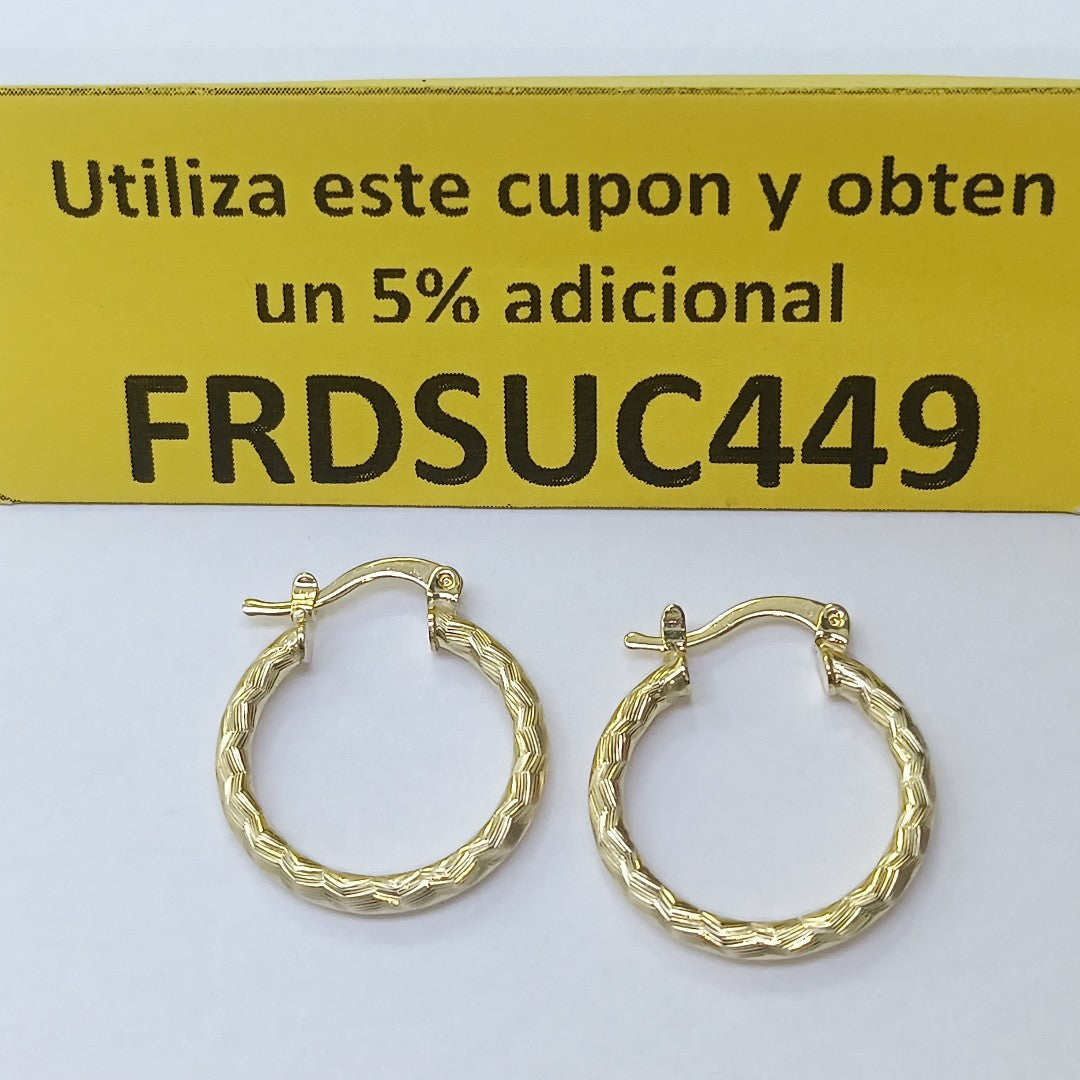 ARETES ARRACADAS LABRADAS 14K 2.2 GR (NUEVO)