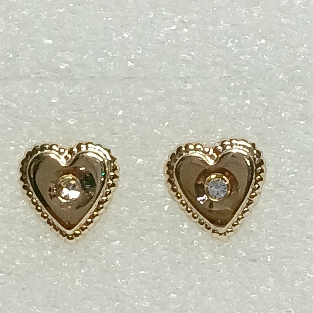 BROQUELES BROQUEL FIG CORAZON C CIRCONIA 14K 0.2614 GR (NUEVO)