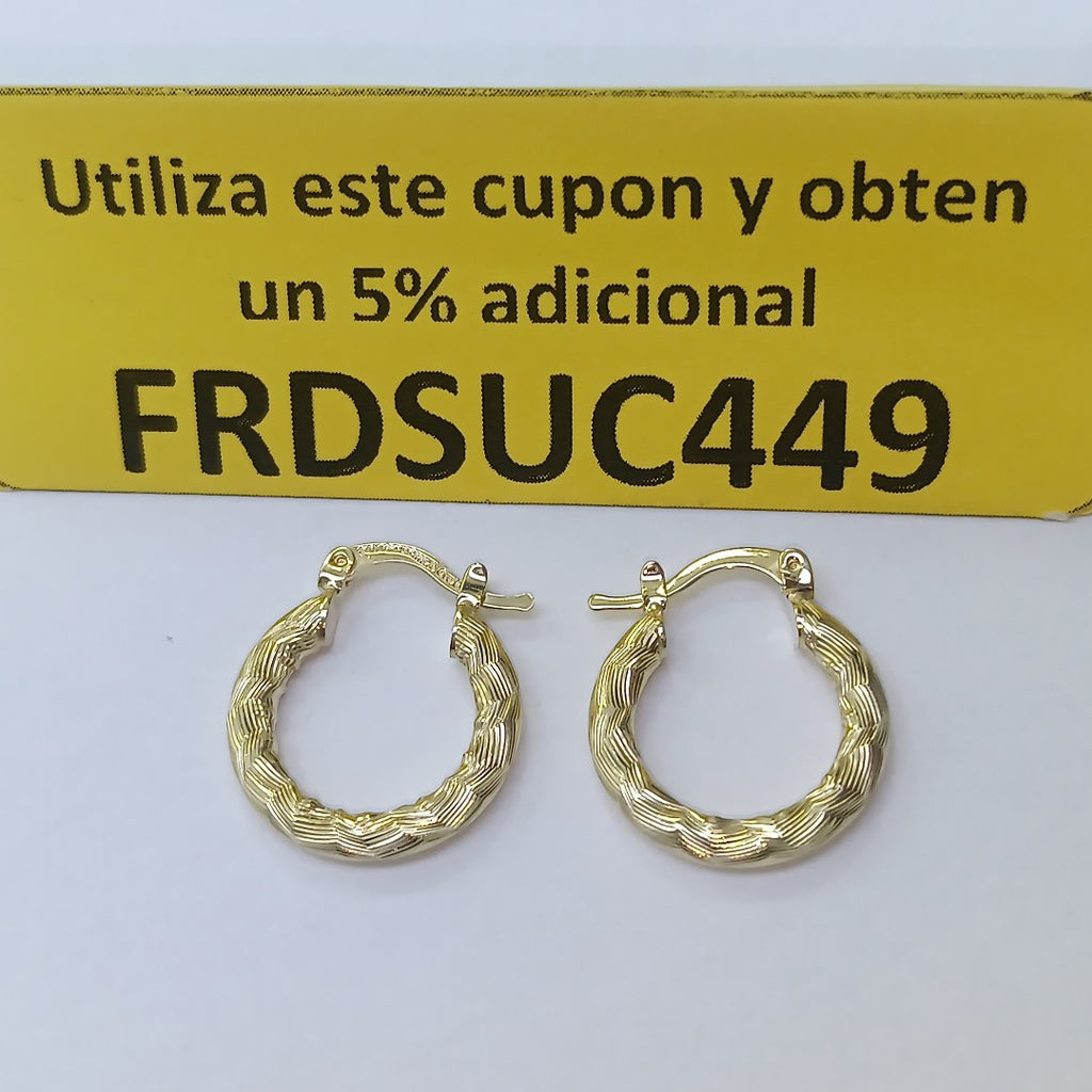 ARETES TEJIDO ARRACADAS ASTRIADAS 14K 1.9 GR (NUEVO)