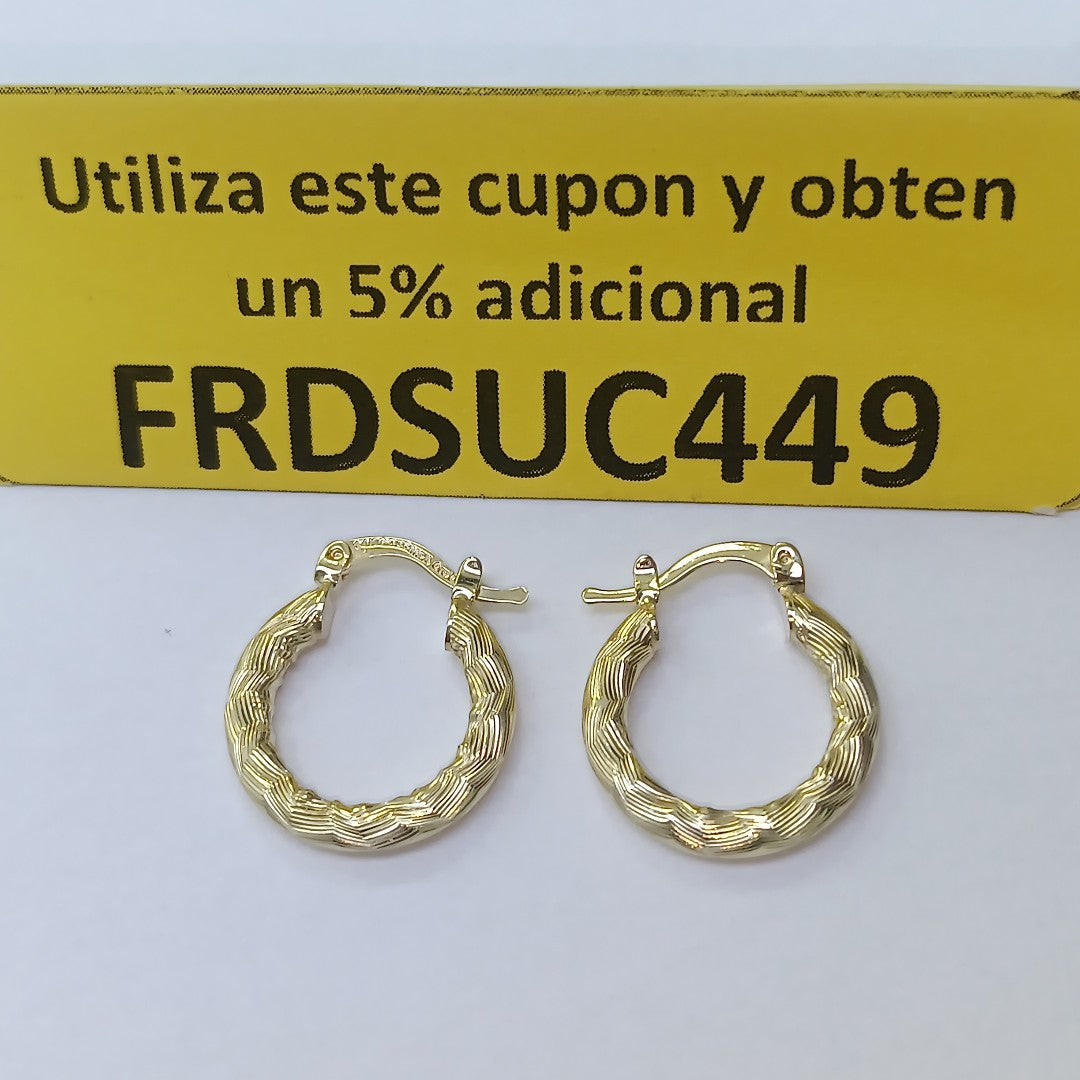ARETES TEJIDO ARRACADAS ASTRIADAS 14K 1.9 GR (NUEVO)