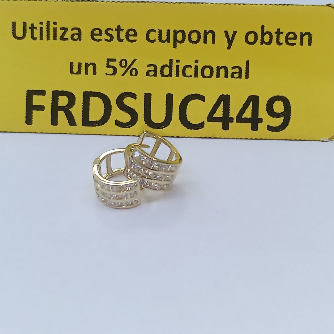 ARETES HUGGIES C CIRCONIA 14K 2.2 GR (NUEVO)