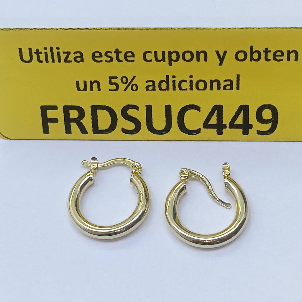 ARETES TEJIDO ARRACADAS LISAS 14K 1.6 GR (NUEVO)