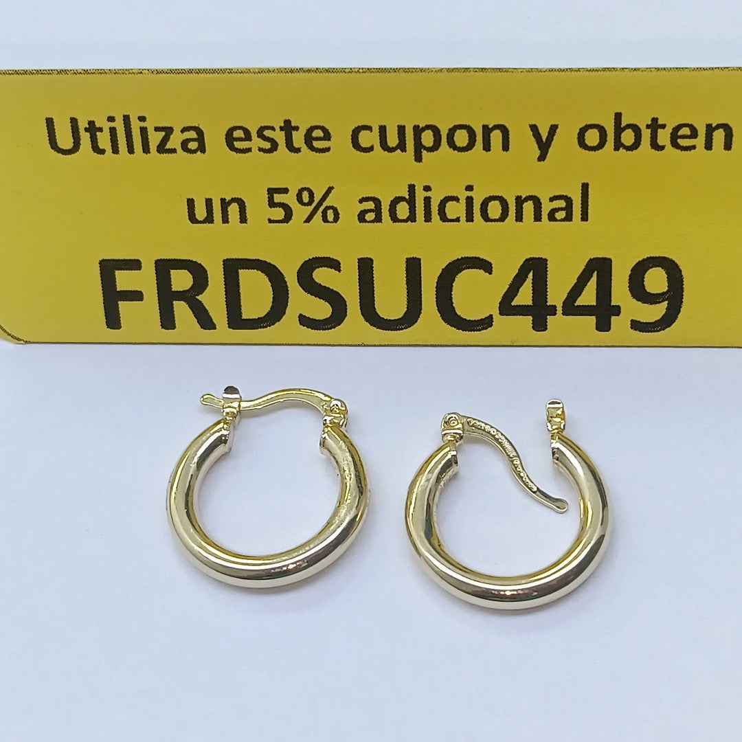 ARETES TEJIDO ARRACADAS LISAS 14K 1.6 GR (NUEVO)