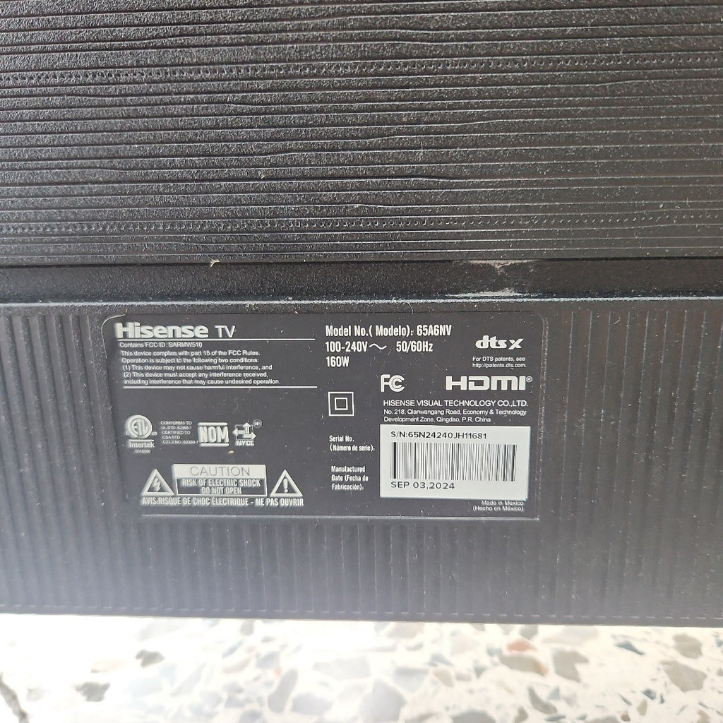 PANTALLA HISENSE 65A6NV (2024) 65" LED UHD 4K (SEMINUEVO)