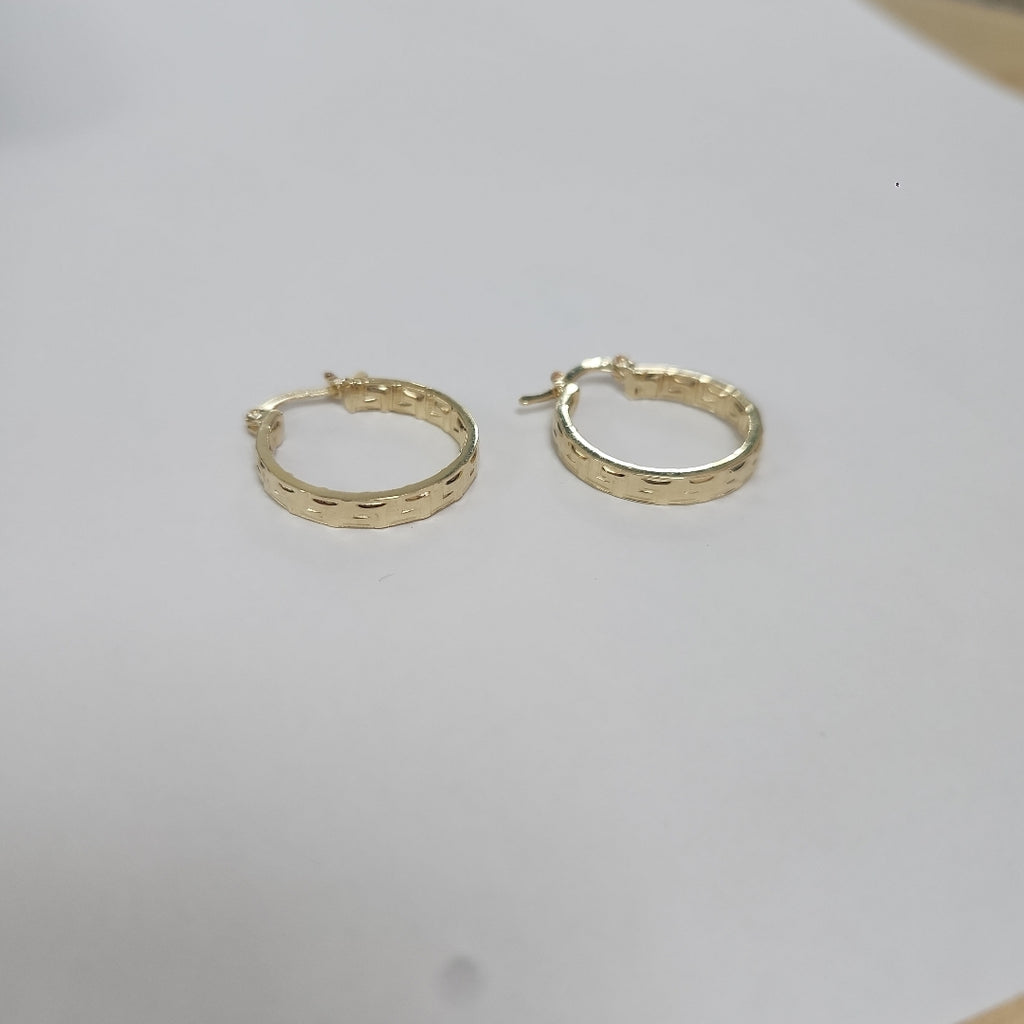 ARETES TEJIDO ARRACADAS TIPO GRECAS 14K 2.1 GR (NUEVO)