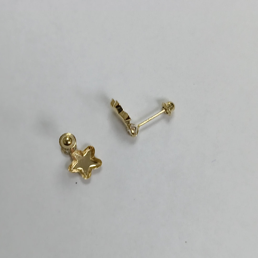 BROQUELES BROQUEL FIG ESTRELLA C CIRCONIA 14K 0.2603 GR (NUEVO)