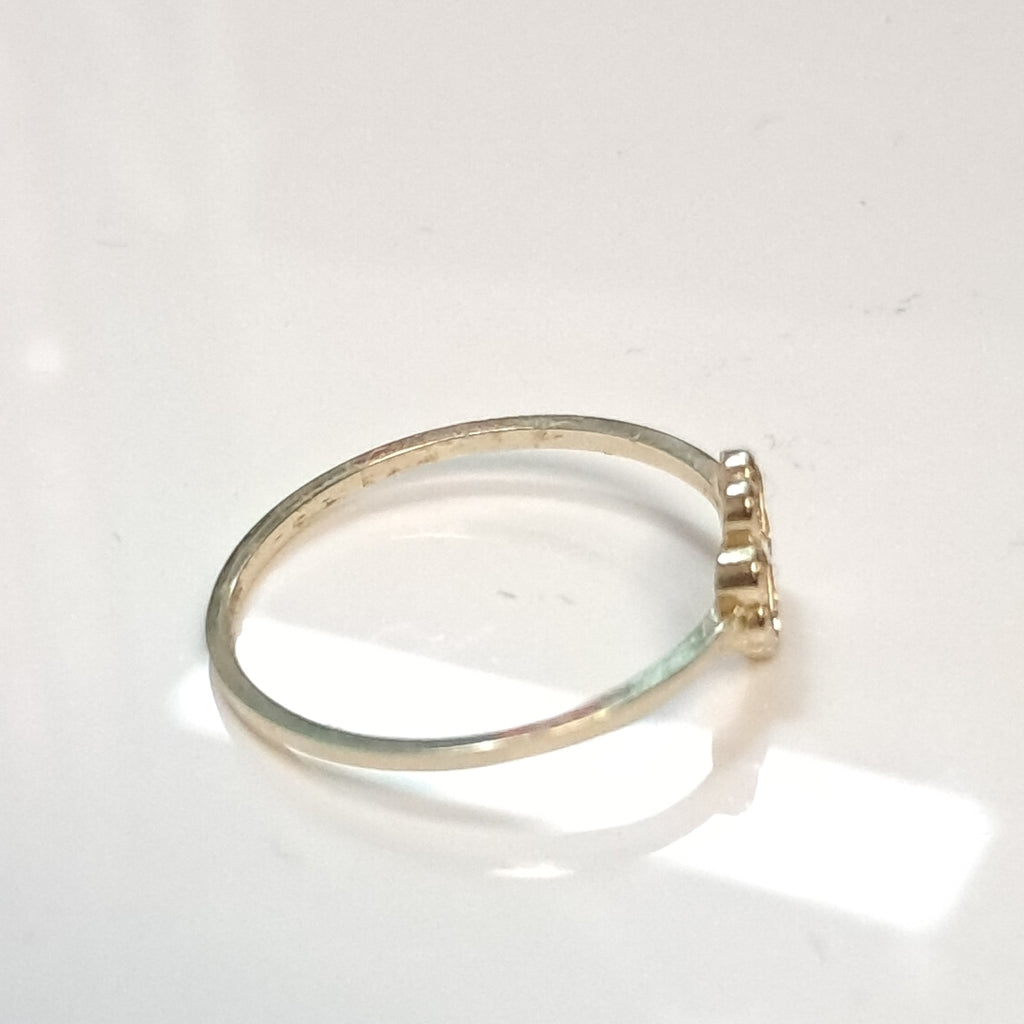 ANILLOS ANILLITO FIG TREBOL 4 HOJAS 10K TALLA 8 0.8 GR (NUEVO)