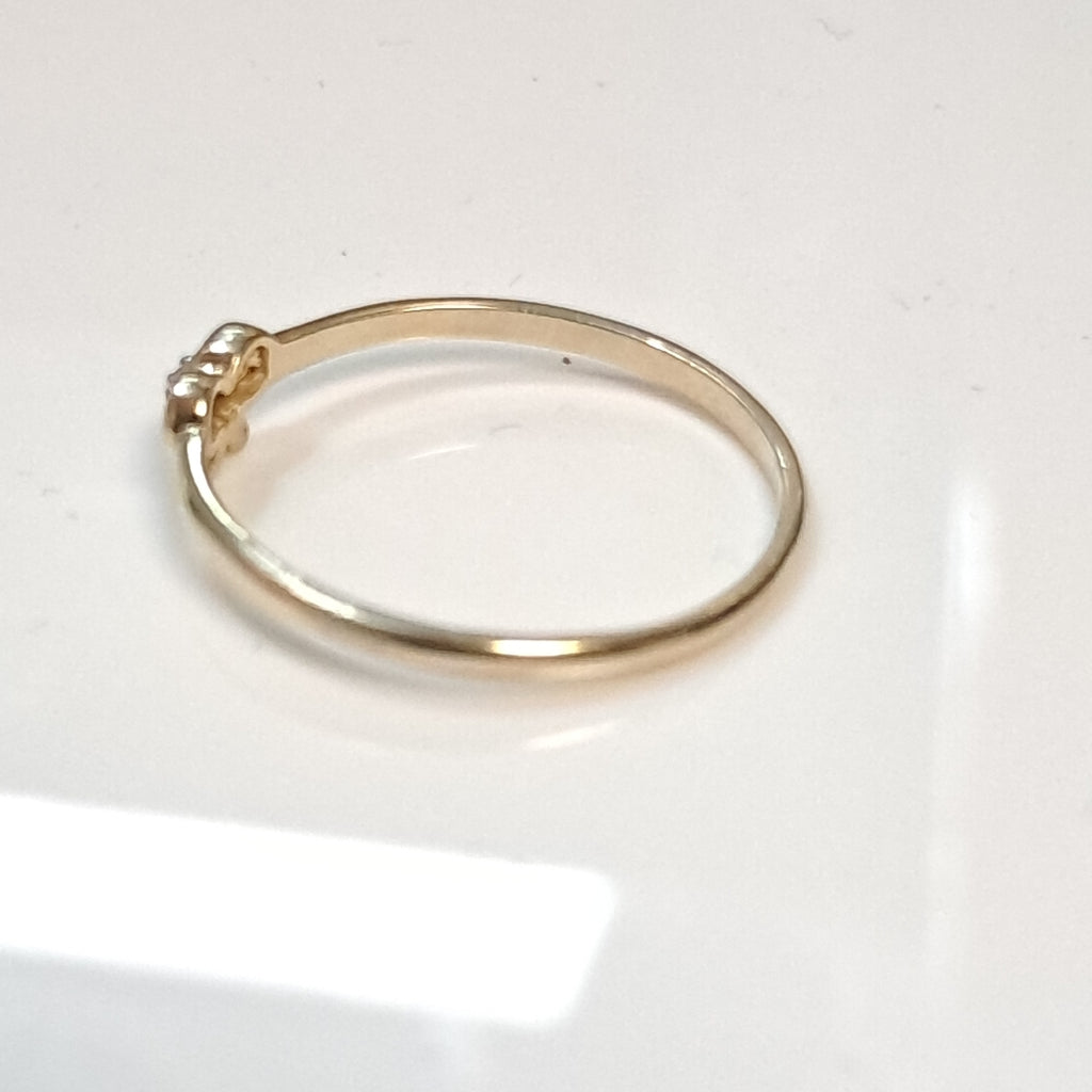 ANILLO ANILLITO FIG MOÑO C CIRCONIAS 14K 7 TALLA 0.9 GR (NUEVO)