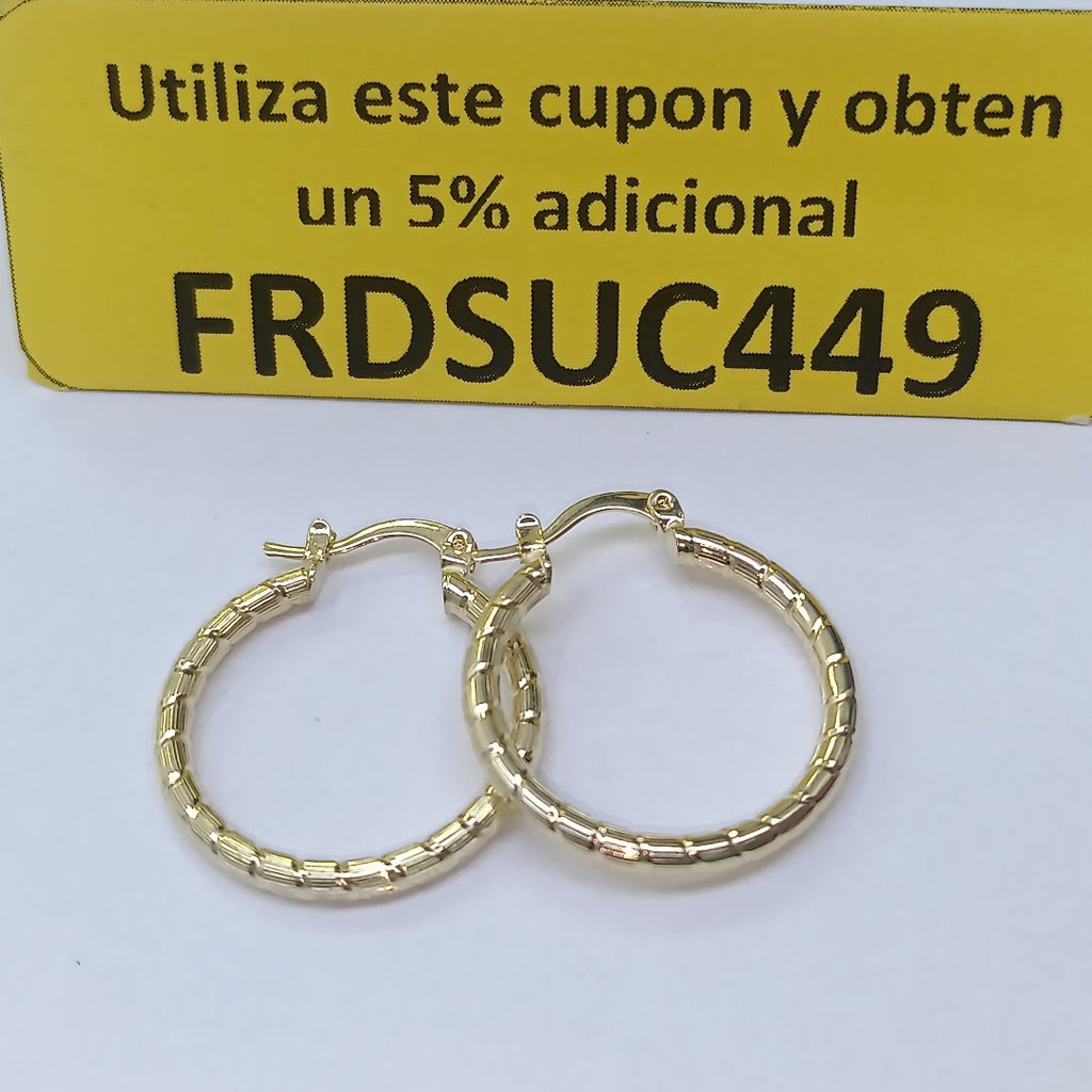 ARETES ARRACADAS LABRADAS 14K 3.2 GR (NUEVO)