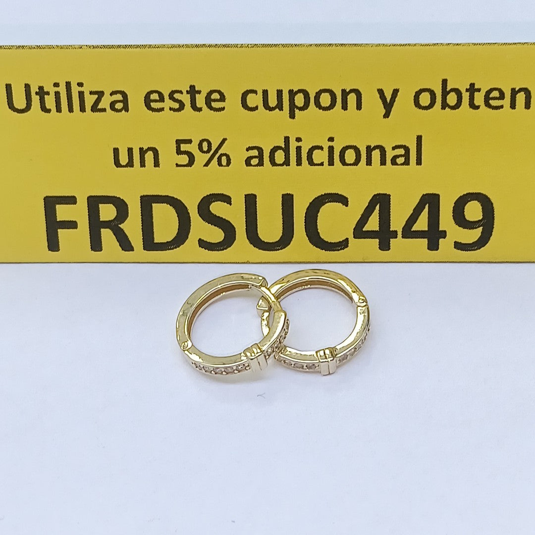 ARETES HUGGIES C CIRCONIA 14K 2 GR (NUEVO)