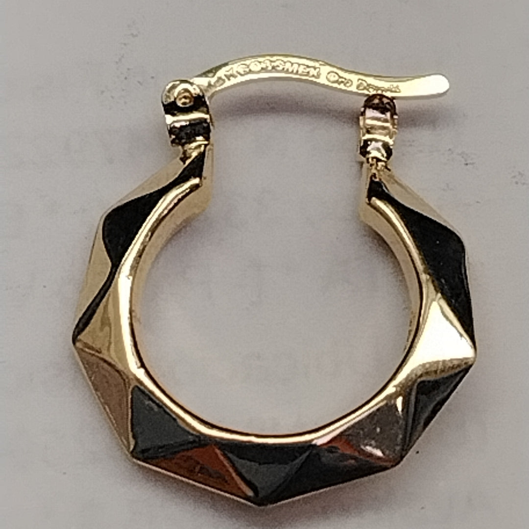 ARETES TEJIDO ARRACADAS FACETADAS 14K 1.8 GR (NUEVO)