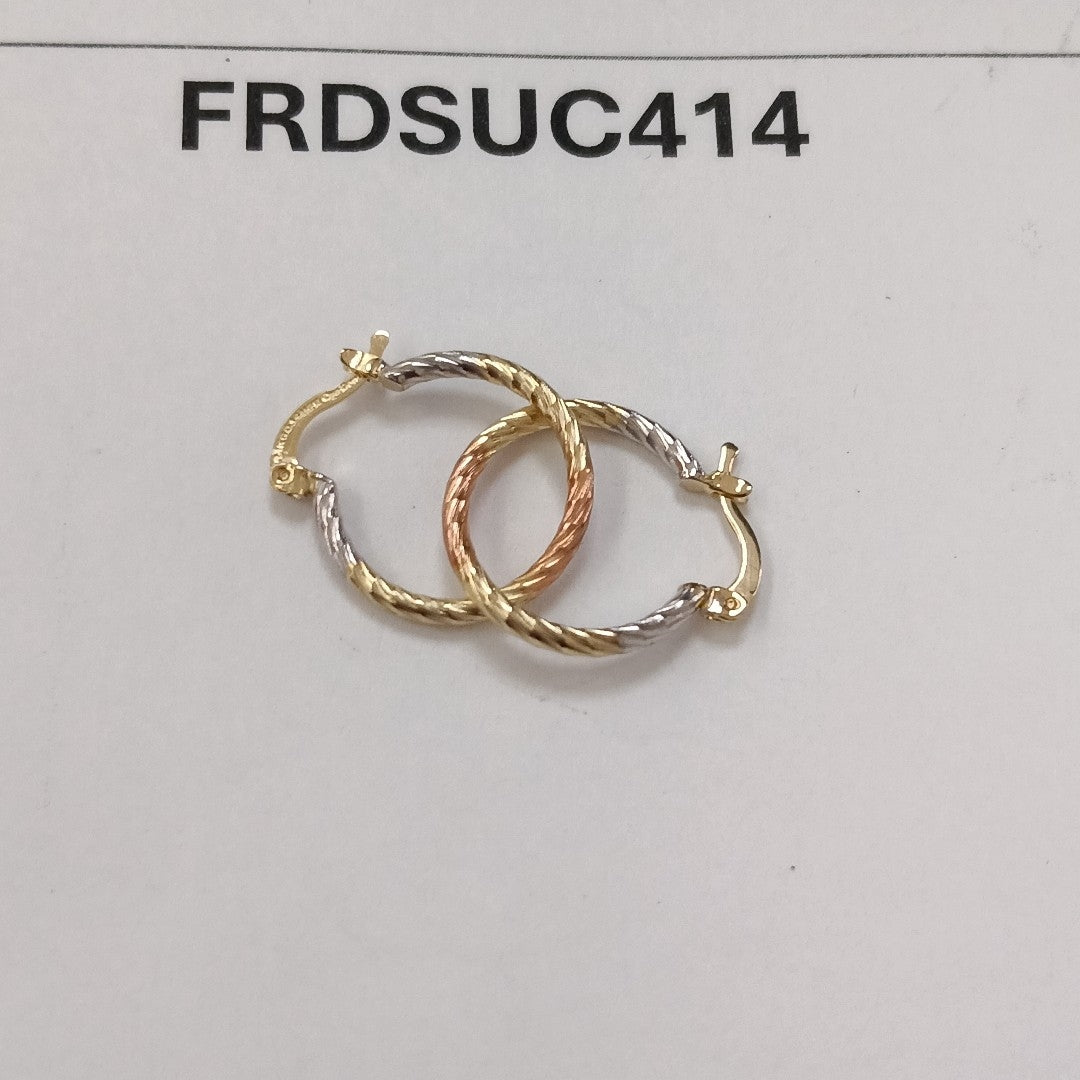 ARETES TEJIDO ARRACADAS TZL COMBINADAS 14K 1.8 GR (NUEVO)