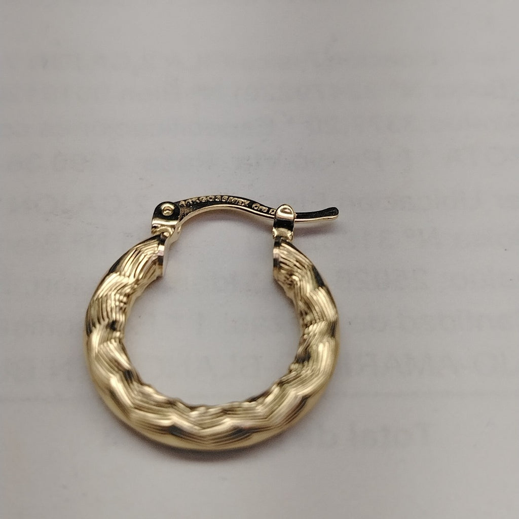 ARETES TEJIDO ARRACADAS ASTRIADAS 14K 2 GR (NUEVO)