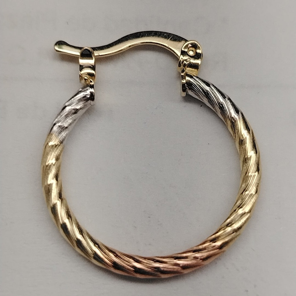 ARETES TEJIDO ARRACADAS TZL COMBINADAS 14K 1.8 GR (NUEVO)