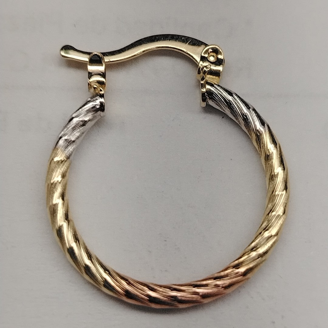 ARETES TEJIDO ARRACADAS TZL COMBINADAS 14K 1.8 GR (NUEVO)