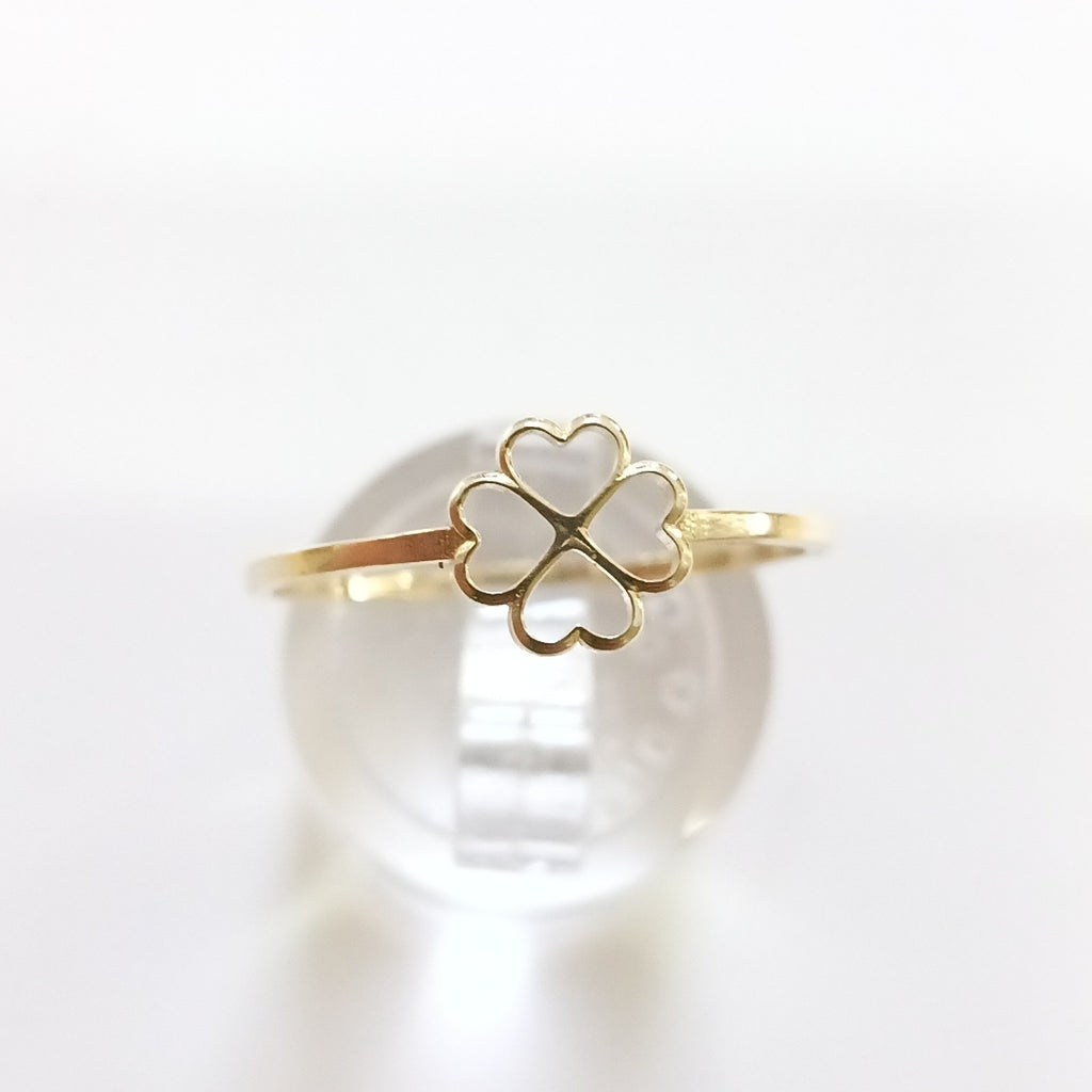 ANILLOS ANILLITO FIG TREBOL 4 HOJAS 10K TALLA 8 0.8 GR (NUEVO)