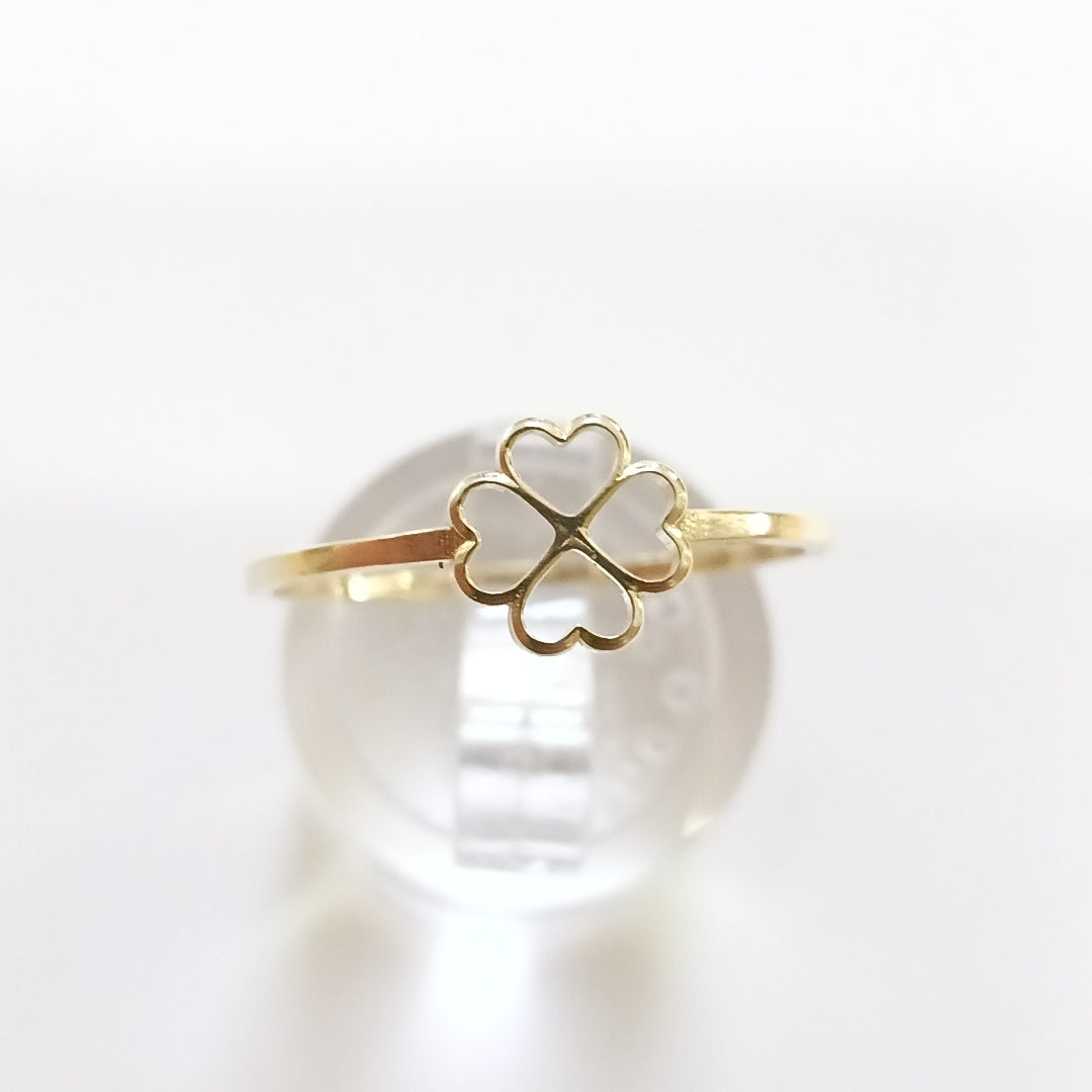 ANILLOS ANILLITO FIG TREBOL 4 HOJAS 10K TALLA 8 0.8 GR (NUEVO)