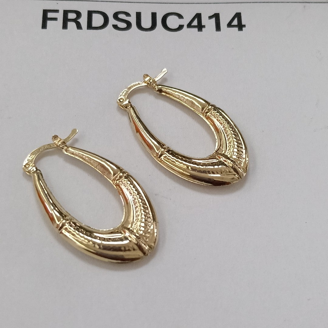 ARETES ARRACADAS ESTRIADAS 14K 2.6 GR (NUEVO)