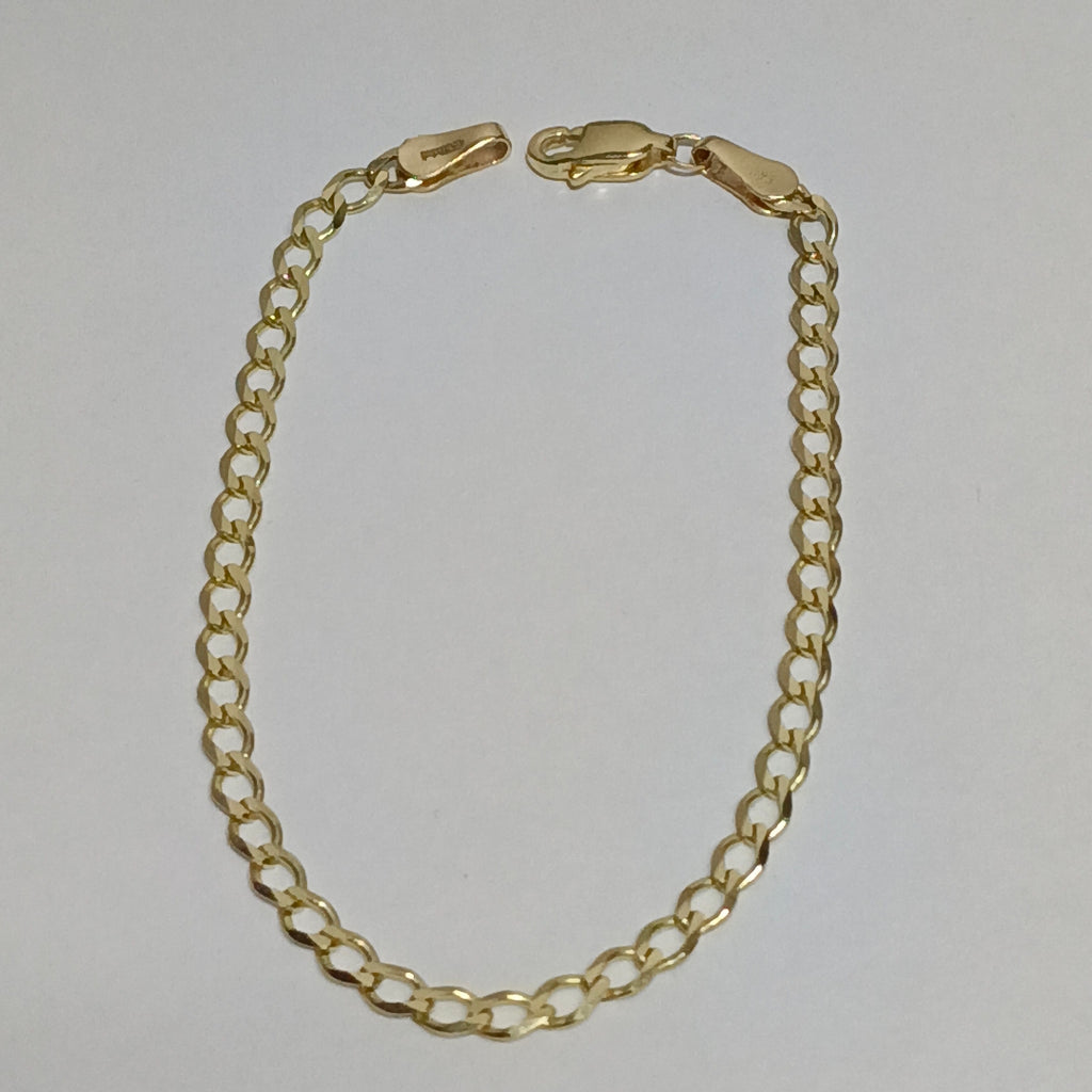 PULSERA TEJIDO BARBADA 14K 18 CM 3.5 GR (NUEVO)