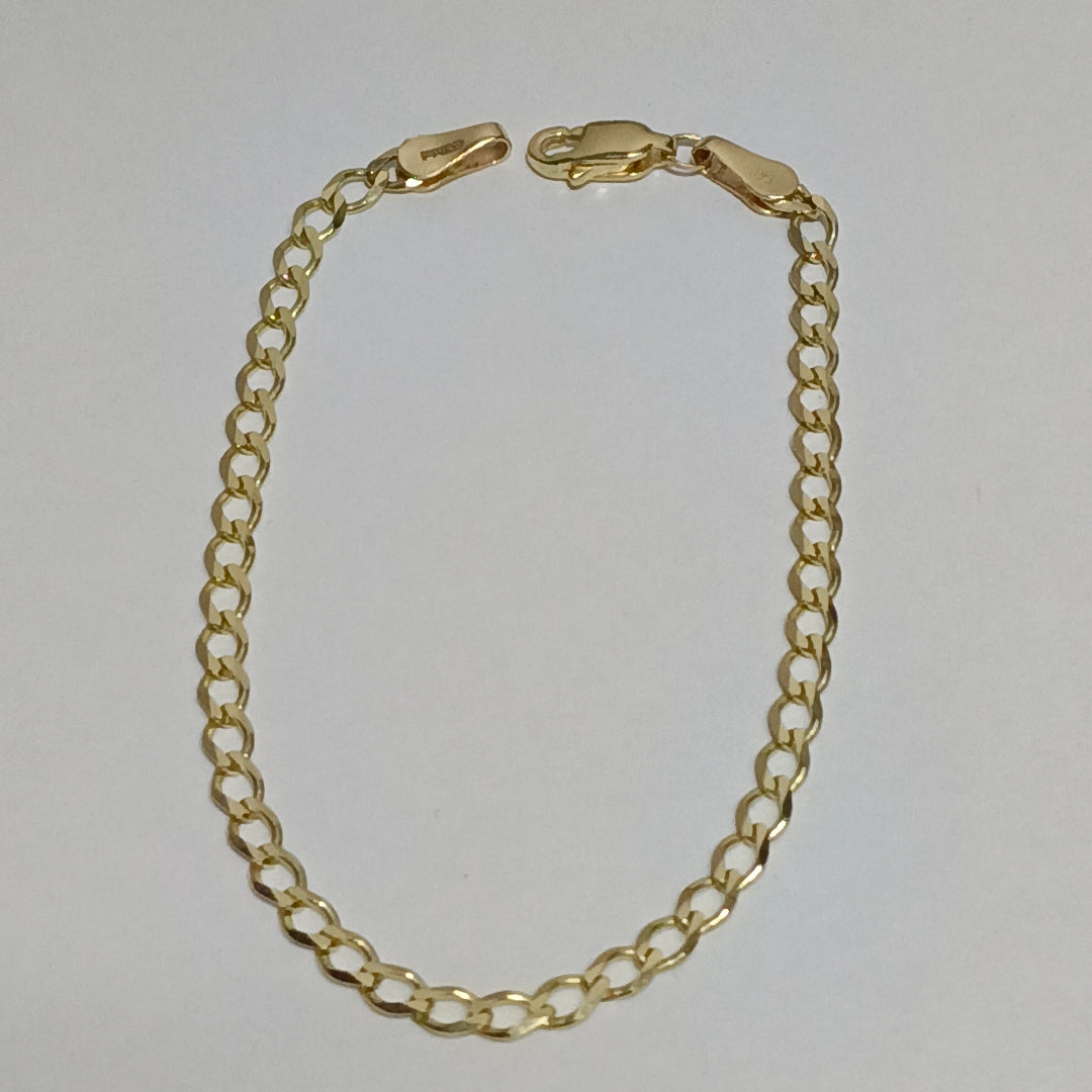 PULSERA TEJIDO BARBADA 14K 18 CM 3.5 GR (NUEVO)