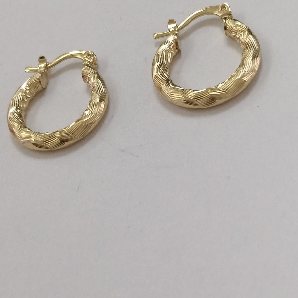 ARETES TEJIDO ARRACADAS ASTRIADAS 14K 2 GR (NUEVO)