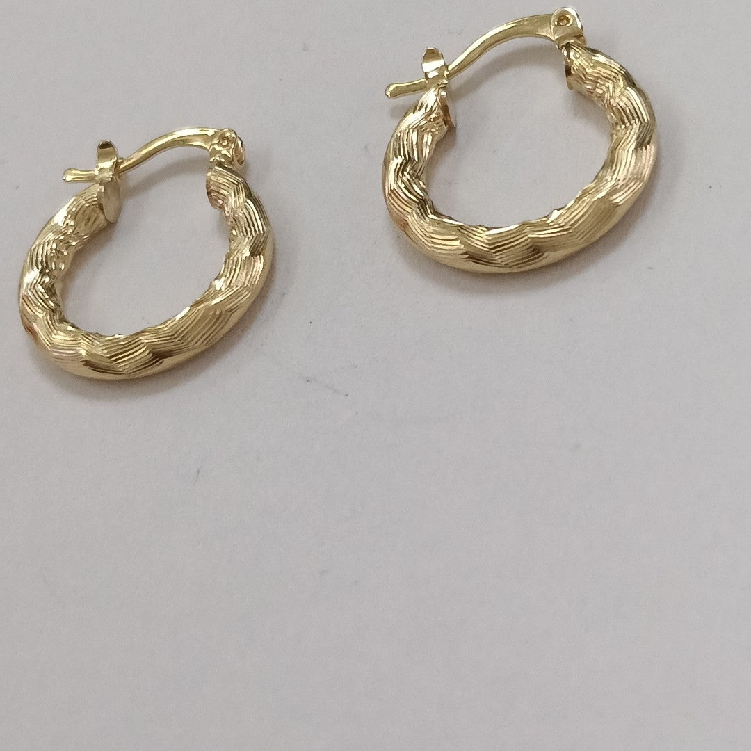 ARETES TEJIDO ARRACADAS ASTRIADAS 14K 2 GR (NUEVO)