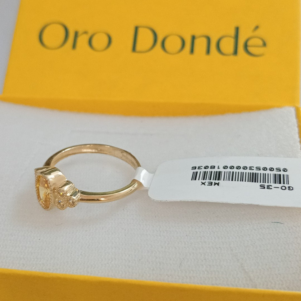 ANILLOS CIRCONIAS Y PIEDRA DE COLOR 14K TALLA 7 1.9 GR (NUEVO)