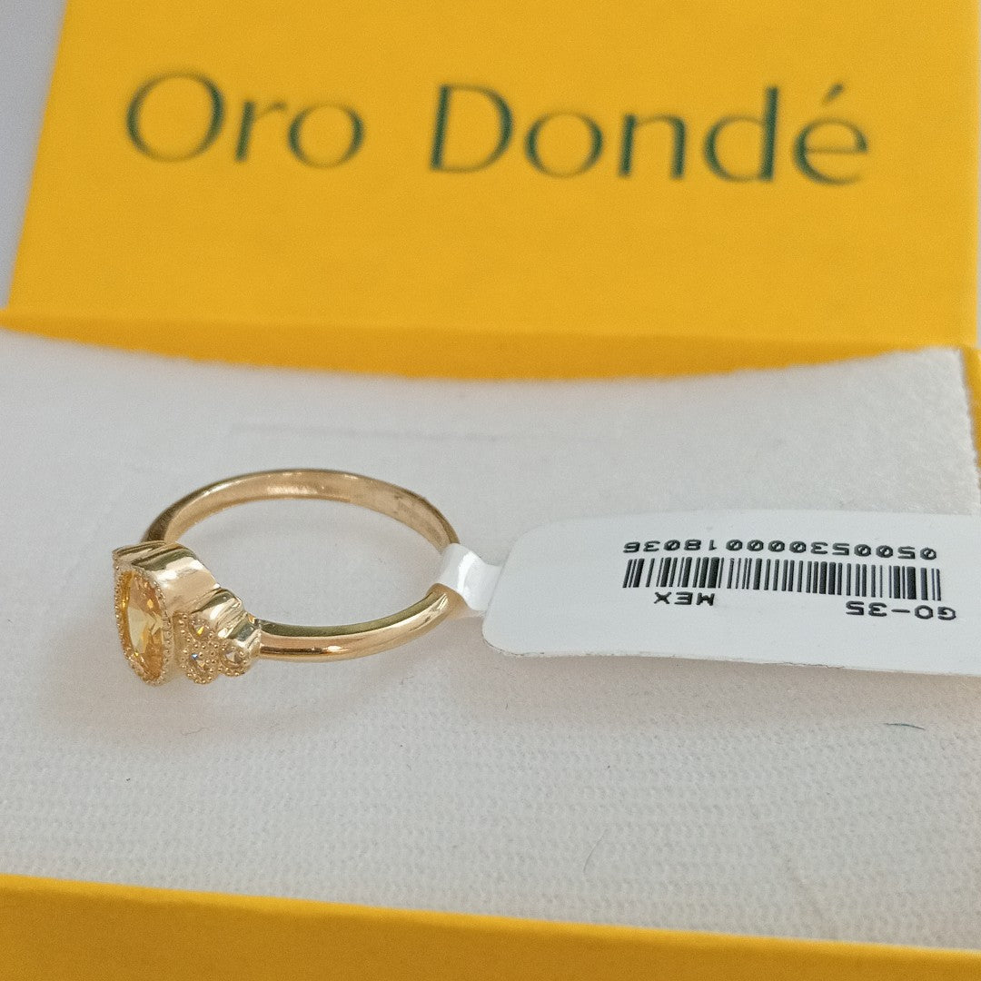 ANILLOS CIRCONIAS Y PIEDRA DE COLOR 14K TALLA 7 1.9 GR (NUEVO)