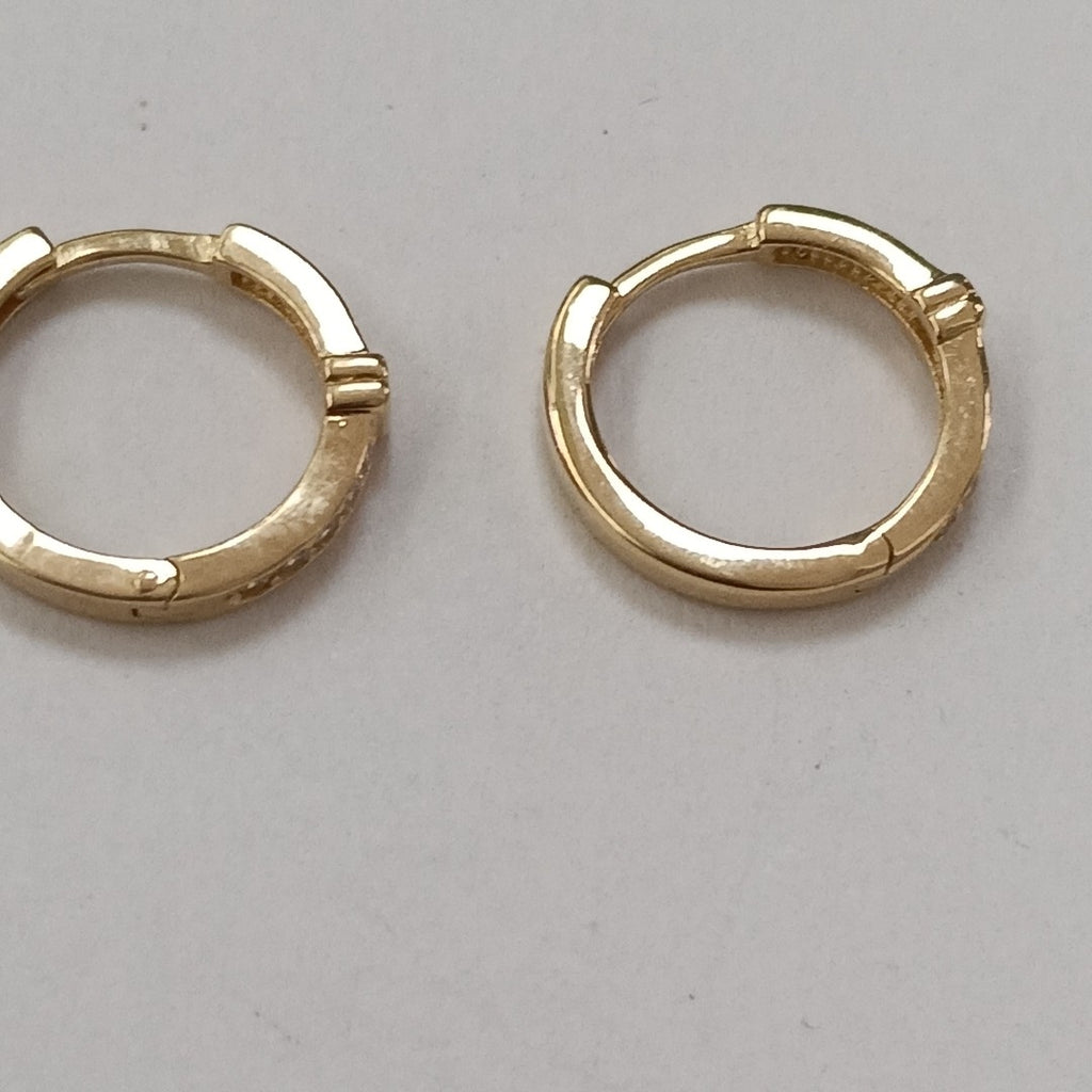 ARETES HUGGIES C CIRCONIA 14K 1.9 GR (NUEVO)