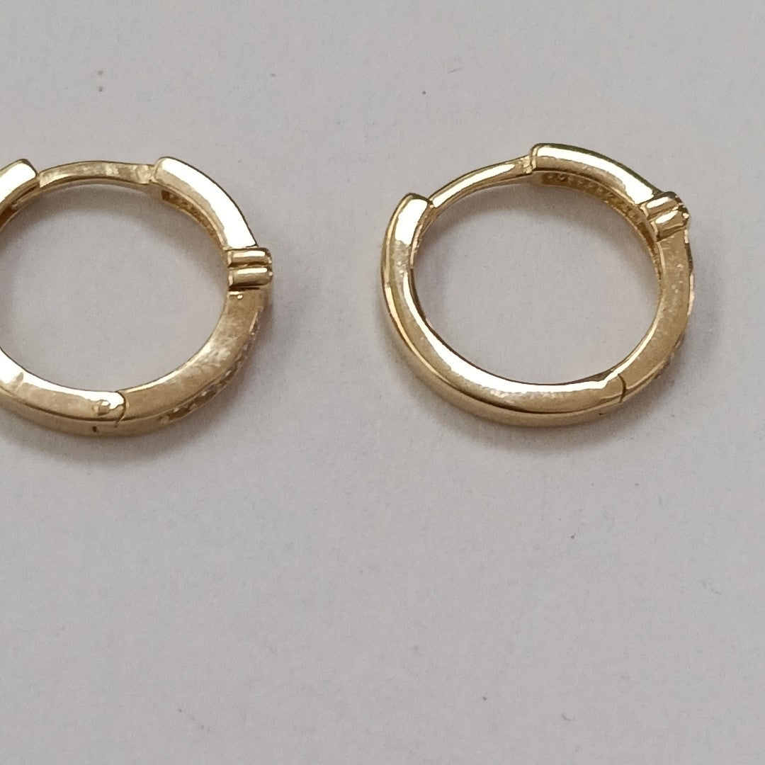 ARETES HUGGIES C CIRCONIA 14K 1.9 GR (NUEVO)
