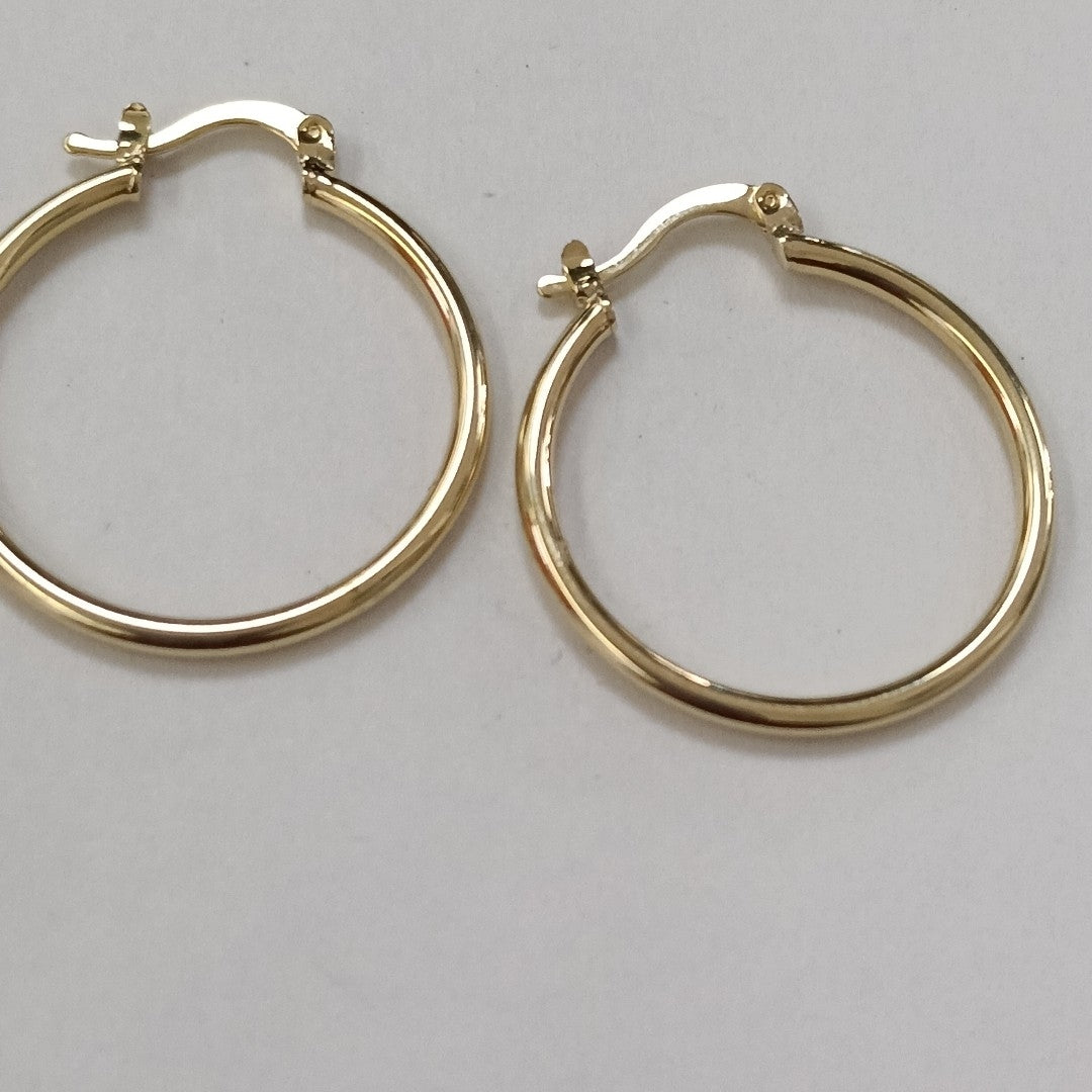 ARETES TEJIDO ARRACADAS LISAS 14K 1.5 GR (NUEVO)