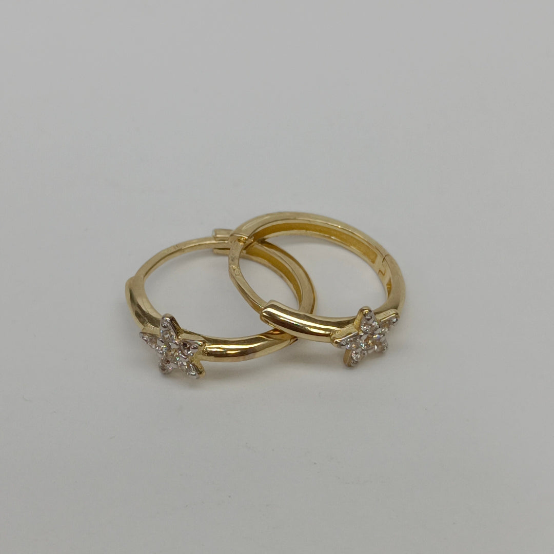 ARETES ARRACADAS FIG ESTRELLA CIRCONIAS 10K 1.6 GR (NUEVO)