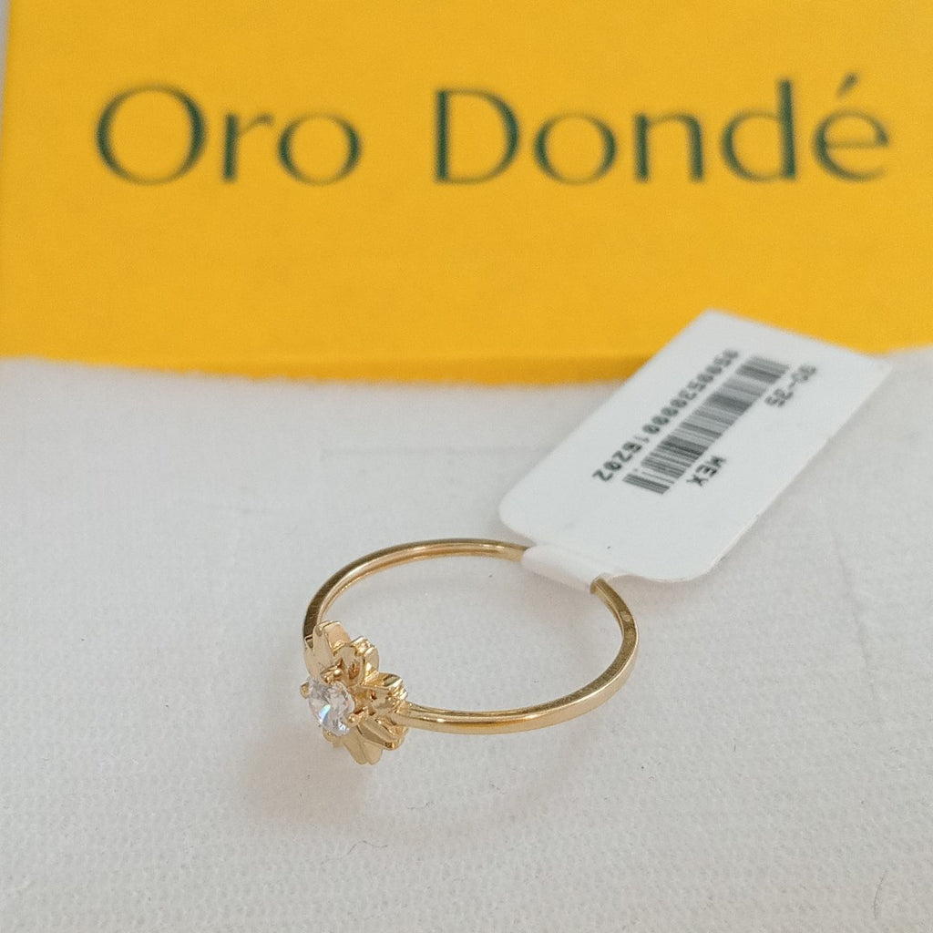 ANILLOS FIG FLOR CON CIRCONIAS 14K TALLA 7 1 GR (NUEVO)