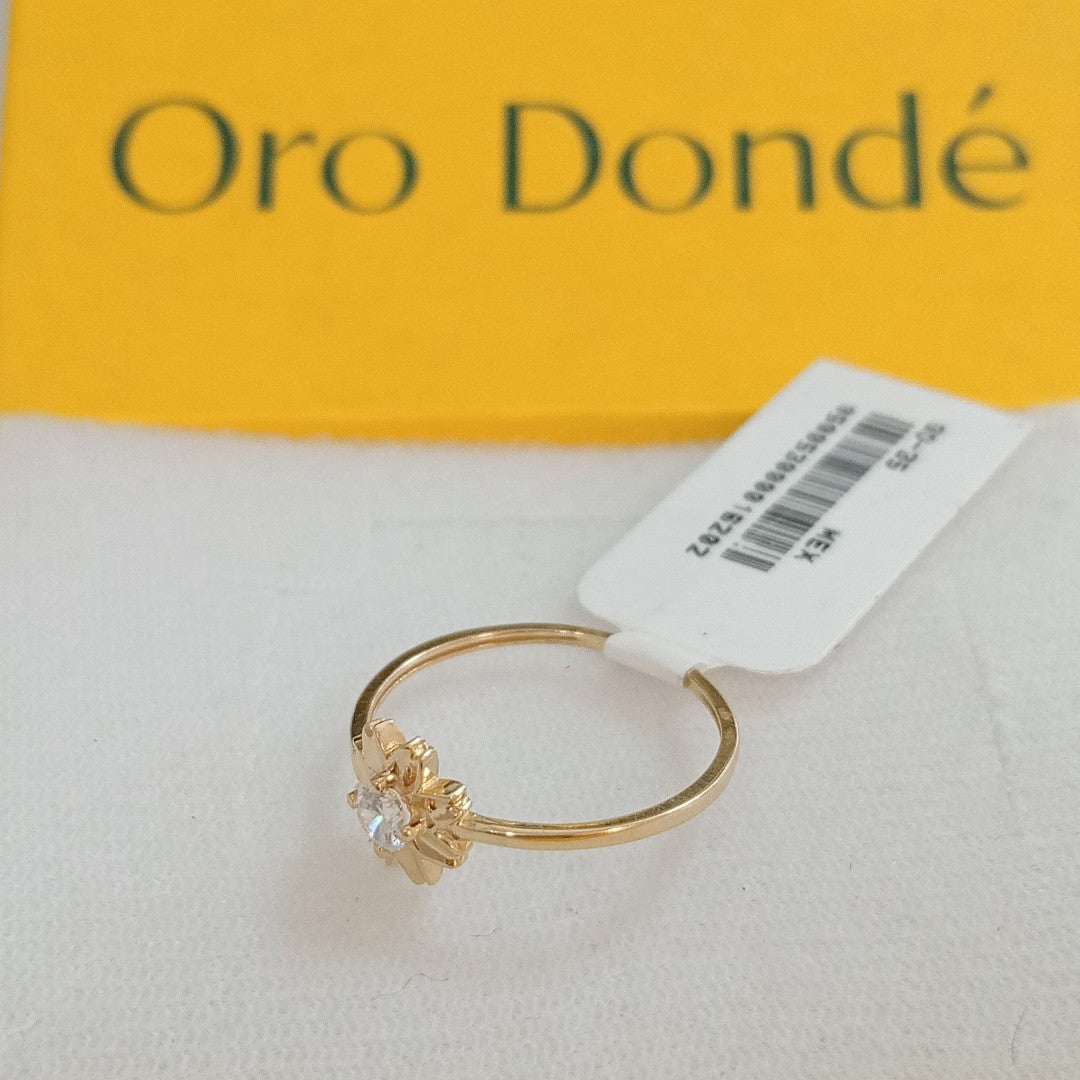 ANILLOS FIG FLOR CON CIRCONIAS 14K TALLA 7 1 GR (NUEVO)
