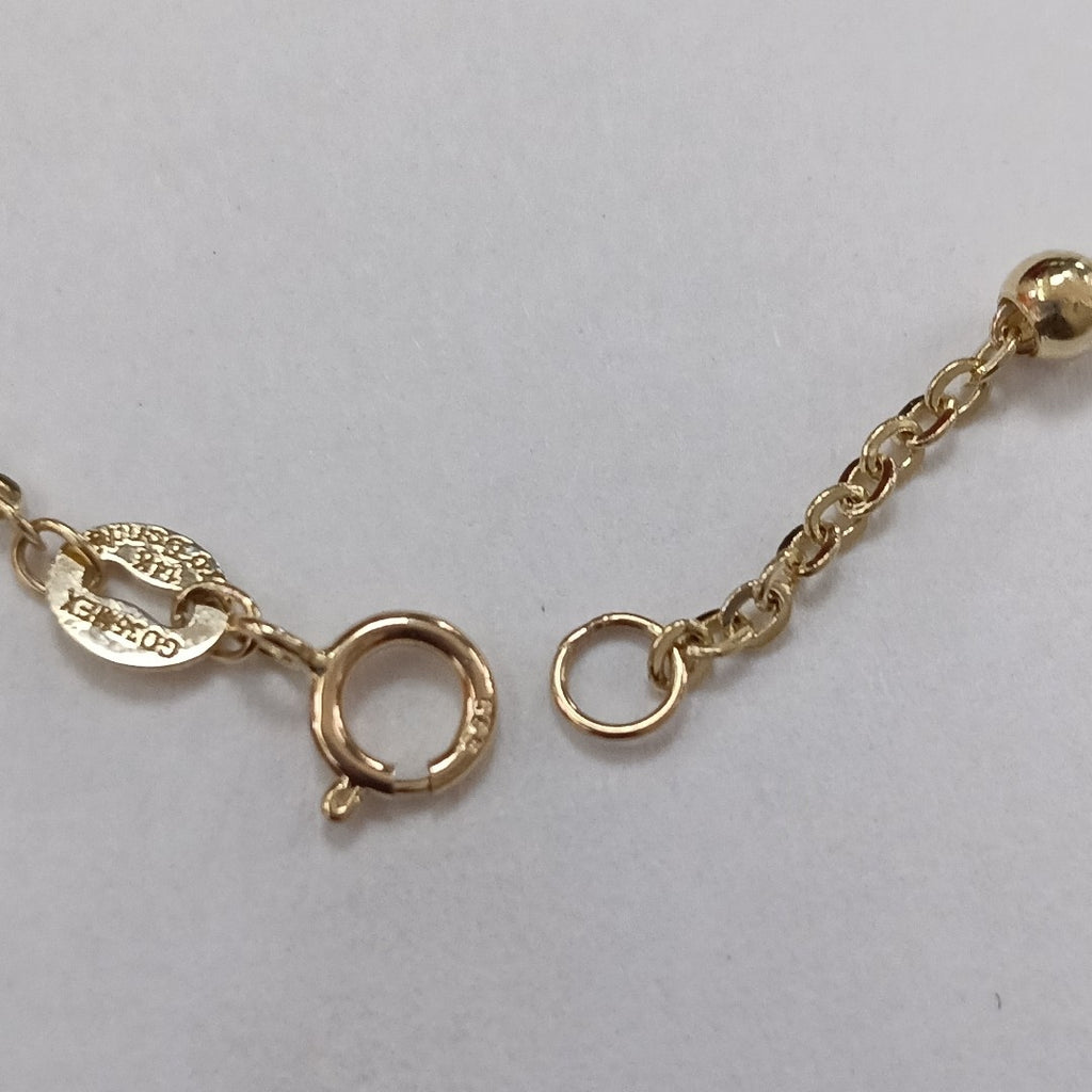 PULSERA TEJIDO ESPECIAL CON FLOR 14K 18 CM 1.6 GR (NUEVO)