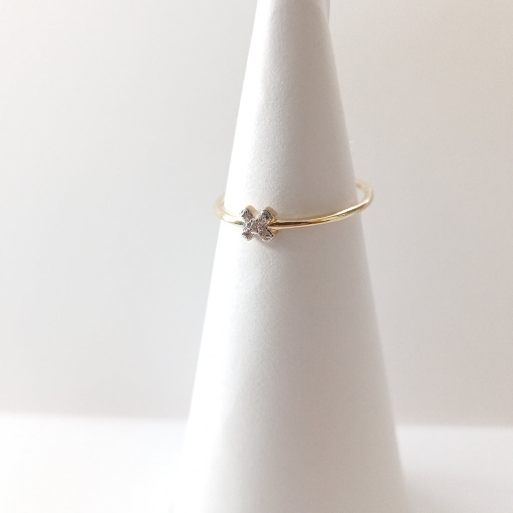 ANILLO ANILLITO C CIRCONIAS 14K 8 TALLA 1 GR (NUEVO)