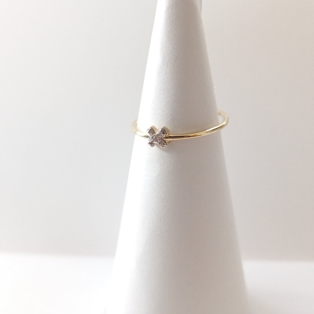 ANILLO ANILLITO C CIRCONIAS 14K 8 TALLA 1 GR (NUEVO)