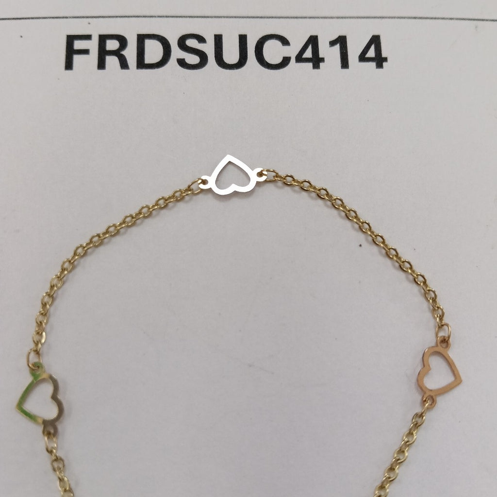 PULSERA ESPECIAL CON CORAZONES 14K 18 CM 1.3 GR (NUEVO)