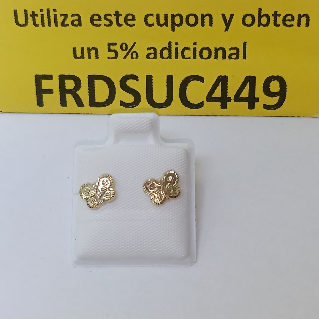 BROQUELES BROQUEL FIG MARIPOSA 14K 0.2668 GR (NUEVO)