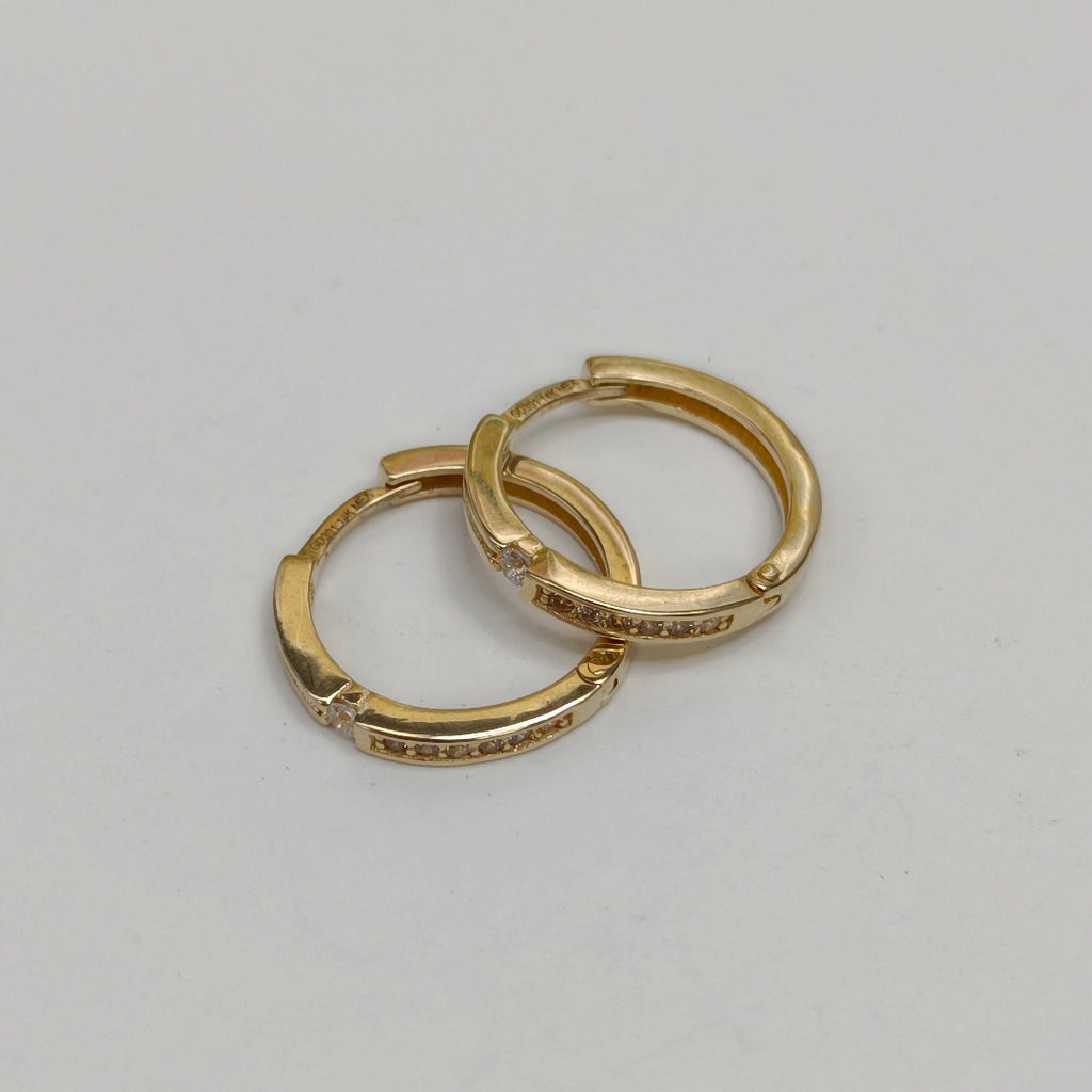 ARETES ARRACADAS C CIRCONIAS 14K 2.3 GR (NUEVO)