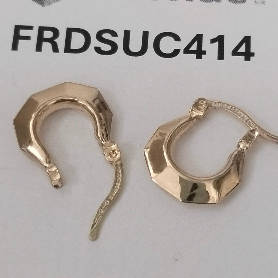 ARETES TEJIDO ARRACADA FACETADA 14K 1.2 GR (NUEVO)